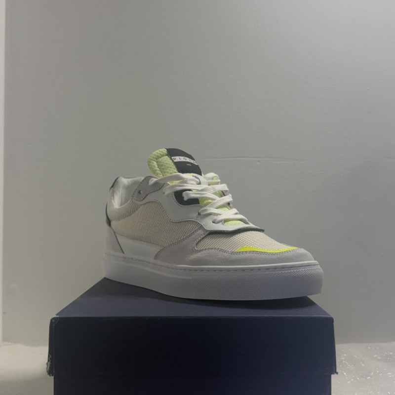 Baskets Basses Piola Gris Jaune Fluo